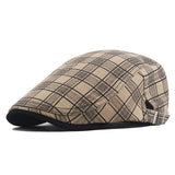 Check Beret Hat Spring Cotton Square Color Plaid