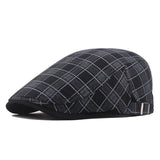 Check Beret Hat Spring Cotton Square Color Plaid
