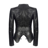 Leather Biker Coat God Leather Jacket Women Pu Jackets Slim Punk
