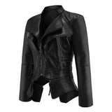 Leather Biker Coat God Leather Jacket Women Pu Jackets Slim Punk