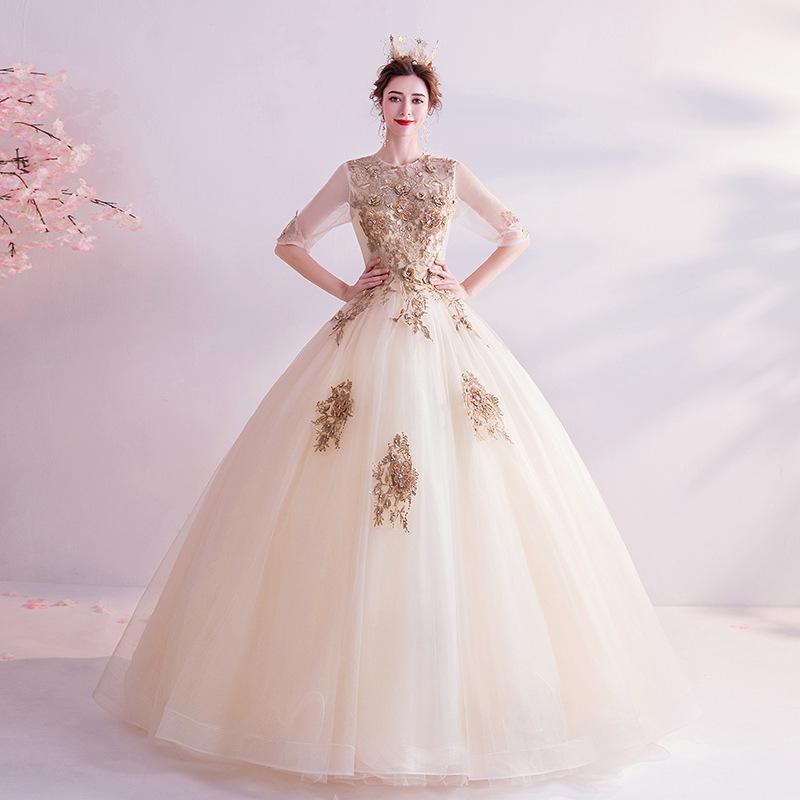 Women'S Evening Dress Ball Gown Princess Quinceanera Wedding Dress Tulle Tutu Dress Slimming Princess