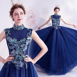 Women'S Evening Dress Ball Gown Princess Quinceanera Wedding Dresses Blue Bridal Evening Dress Host Engagement Dress Female