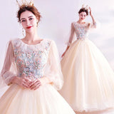 Women'S Evening Dress Ball Gown Princess Quinceanera Wedding Dresses Photography Champagne Banquet Bridal Wedding Dress Women