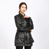 Leather Biker Coat Golden Leather Jacket Women Pu Jackets Spring Leather Coat