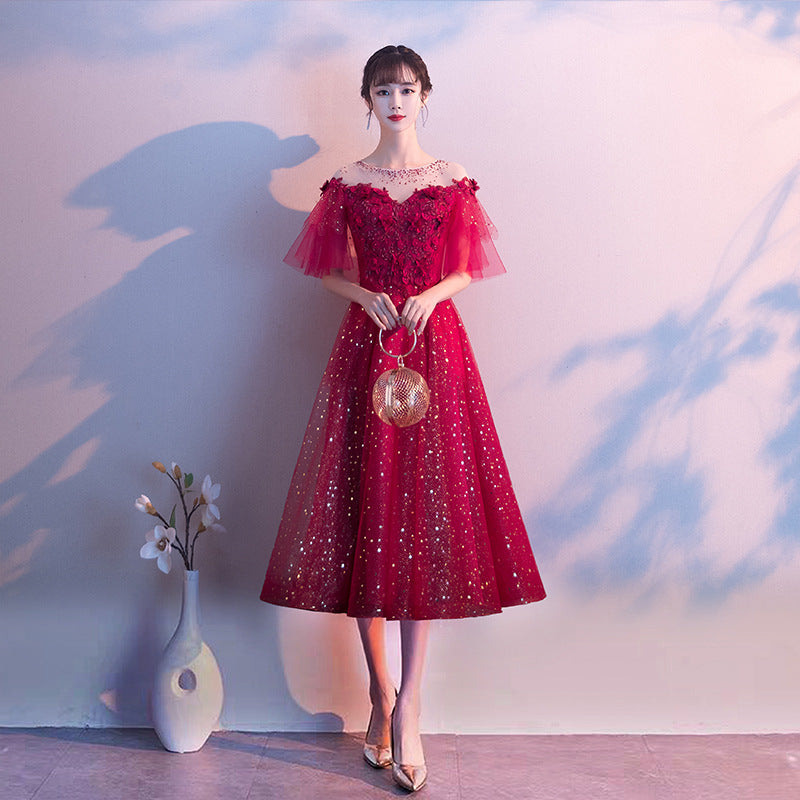 Burgundy Dresses for Wedding Costume Long