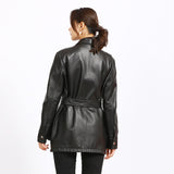 Leather Biker Coat Golden Leather Jacket Women Pu Jackets Spring Leather Coat