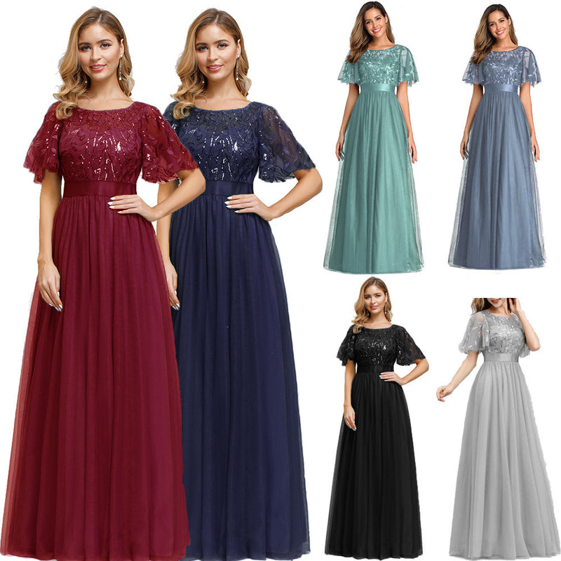 Burgundy Dresses For Wedding Mesh Stitching Evening Dress Banquet Trailing Long Dress Performance Costume Evening Dress Women