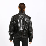 Leather Biker Coat Golden Leather Jacket Women Pu Jackets Spring Genuine Leather Jacket Baggy Coat