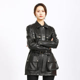 Leather Biker Coat Golden Leather Jacket Women Pu Jackets Spring Leather Coat