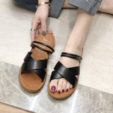 Women Open Toe Sandals Flats Spring/Summer Flat Heel Fashion Cross Sandals