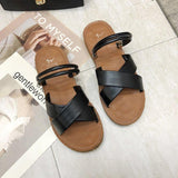 Women Open Toe Sandals Flats Spring/Summer Flat Heel Fashion Cross Sandals