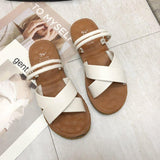 Women Open Toe Sandals Flats Spring/Summer Flat Heel Fashion Cross Sandals