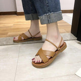 Women Open Toe Sandals Flats Spring/Summer Flat Heel Fashion Cross Sandals