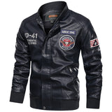 Graphic Leather Jacket Women's Men's Spring and Autumn Jacket Casual Coat Pu Jacket Baseball Fleece-Lined Stand