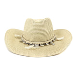 Straw Cowboy Hats Western Straw Cowboy Hat Top Hat Outdoor Seaside Beach Hat