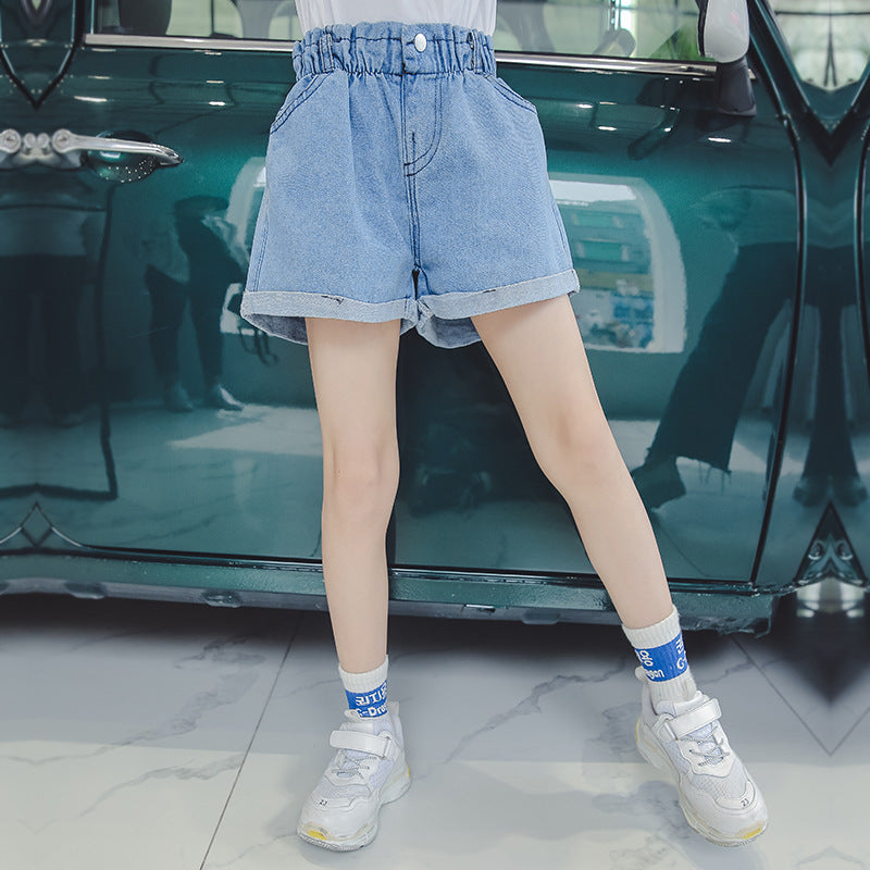 Girls' Denim Shorts Summer Fashion Solid Color Children's Pants Children Girl Shorts