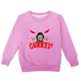 Fgteev Thin Round Neck Pullover Children's Sweater Long Sleeve Top