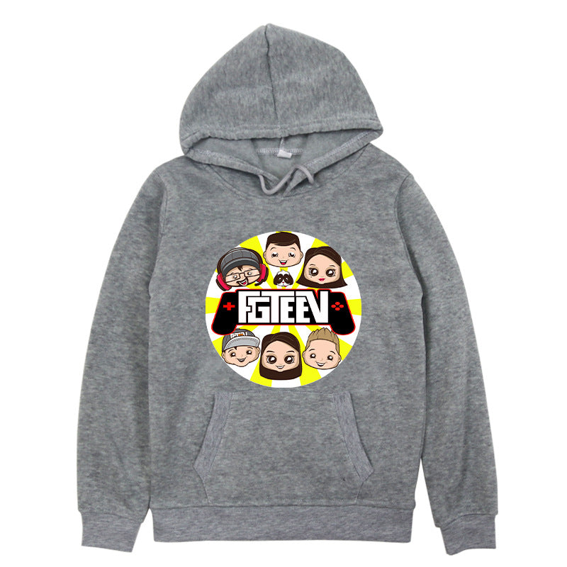 Fgteev T Shirt Printed Children's Fleece Hoodie Sportswear Sweater