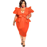 Nina Parker plus Size Dresses plus Size Dress Bow Short Sleeve Dress