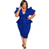 Nina Parker plus Size Dresses plus Size Dress Bow Short Sleeve Dress