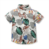 Casual Hawaiian Beach Style Multicolor Bow Printed Shirt Flower Shirt