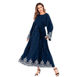 Muslim Women Stylish Kashibo Abaya Muslim Ladies Long Gown Islamic Clothing Jilbab Jalabiya Embroidered Bead Long Sleeve Dress for Women