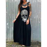 Skull Dress Skull Mid-Length Printed Dress
