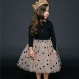 Children Girl Summer Dress Long Sleeve Top Pentagram Princess Dress