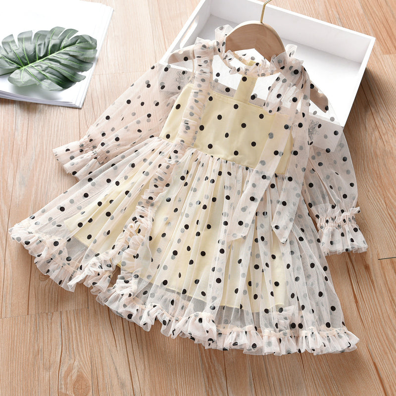 Children Girl Summer Dress Dots Cute Princess Dress