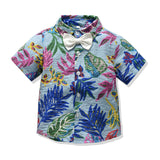 Casual Hawaiian Beach Style Multicolor Bow Printed Shirt Flower Shirt