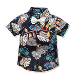 Casual Hawaiian Beach Style Multicolor Bow Printed Shirt Flower Shirt