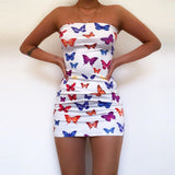 Mini Club Dresses Women's Tube Top Printed Dress Summer