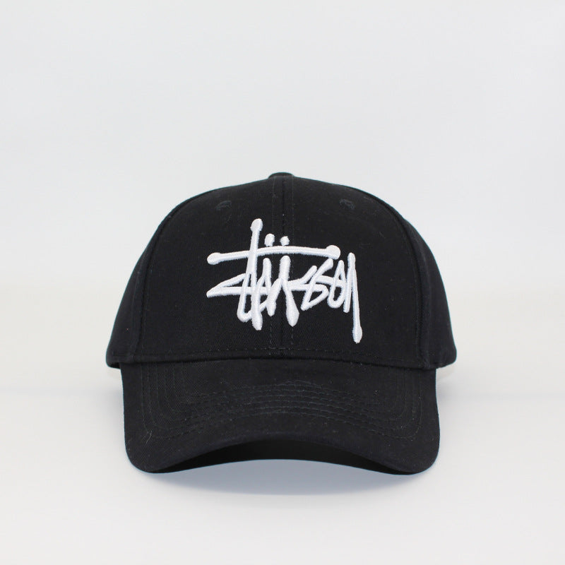 Stussy Cap Embroidered Black and White Baseball Cap Male Baseball Cap