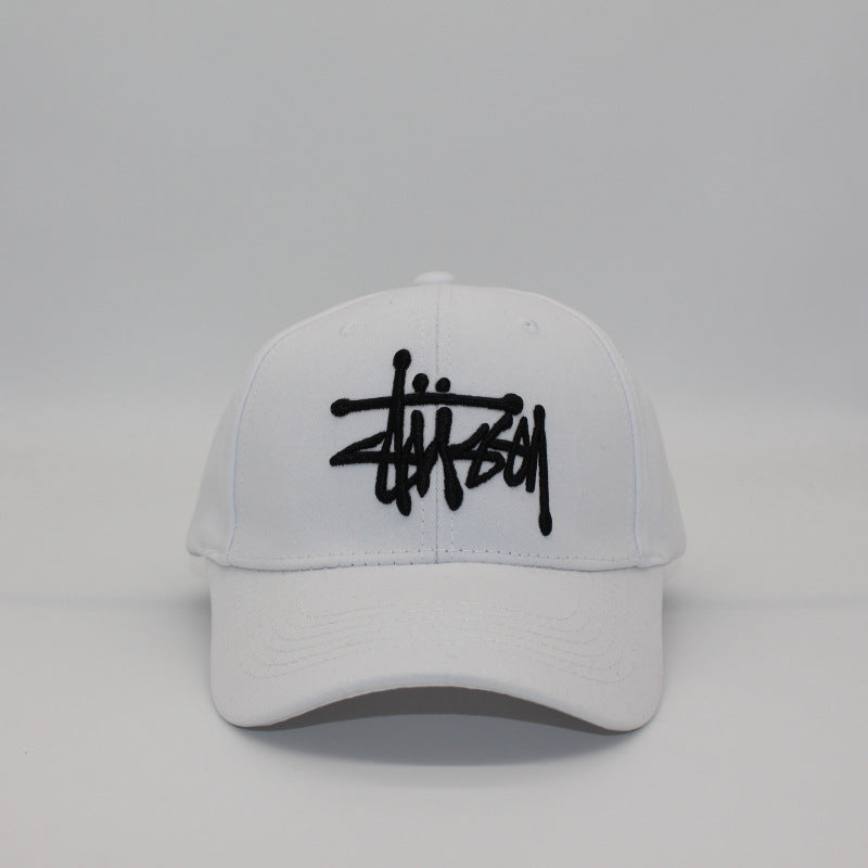 Stussy Cap Embroidered Black and White Baseball Cap Male Baseball Cap