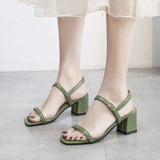 Nude Block Heel Peep Toe Sandals