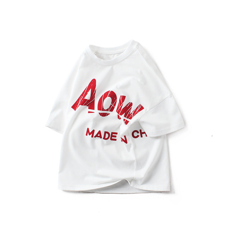 Children T Shrits Summer Children's T-shirt Cotton Print Short Sleeve