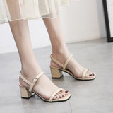 Nude Block Heel Peep Toe Sandals