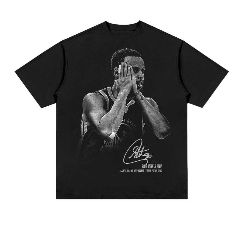 Stephen Curry Shirt Curry Signature Action Print Short Sleeve Heavy Distressed Vintage