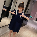 Children's Summer Dress Girl's Short-Sleeve Skirt Girl Dresses