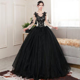 Women's Evening Dress Ball Gown Princess Quinceanera Dresses Sweet Art Exam Evening Dress Tulle Tutu Dress