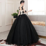 Women's Evening Dress Ball Gown Princess Quinceanera Dresses Sweet Art Exam Evening Dress Tulle Tutu Dress