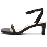 Nude Strappy Block Heels Sandals