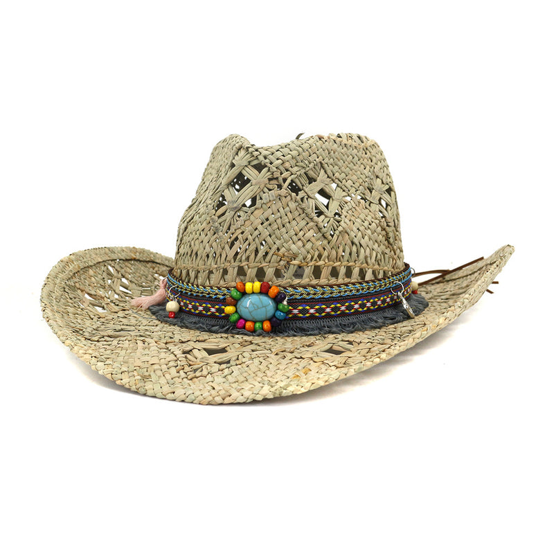 Straw Cowboy Hats Straw Men's and Women's Denim Hat Sun Protection Sun Hat