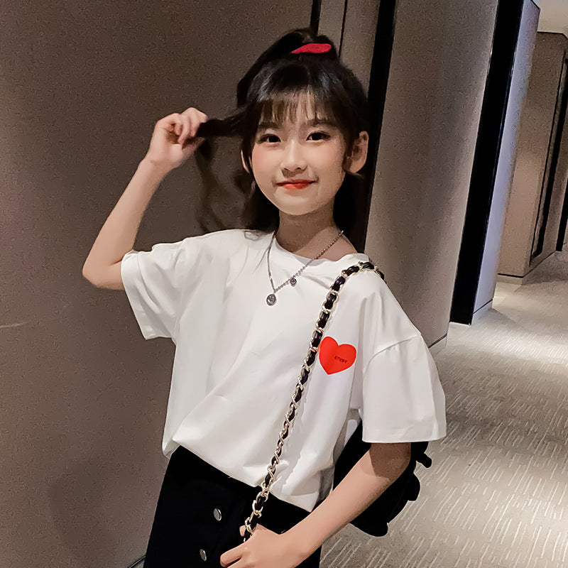 Children's Summer T-shirt Girls Trendy Short Sleeve Tops Children's Clothing Tgirl T Shirts