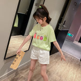 Children's Summer round Neck Short Sleeves T-shirt Fashion Loose Top Girl T Shirts