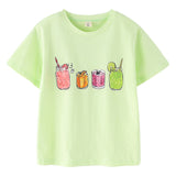 Children's Summer round Neck Short Sleeves T-shirt Fashion Loose Top Girl T Shirts