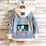 Comic Denim Jacket Spring and Autumn Men and Women Fashion Denim Jacket