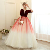 Women's Evening Dress Ball Gown Princess Quinceanera Tulle Tutu Dress Performance Dress Length Host Evening Dress