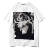 GVC T Shirt Virgin Mary Pattern Pure Cotton Loose Short Sleeve T-shirt Men