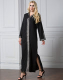Muslim Women Stylish Kashibo Abaya Muslim Ladies Long Gown Islamic Clothing Jilbab Jalabiya Side Slit Hooded Maxi Dress Fashion Robe